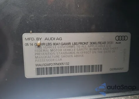 2015 Audi A8 L Quattro from USA, damaged, VIN WAU32AFD7FN005132